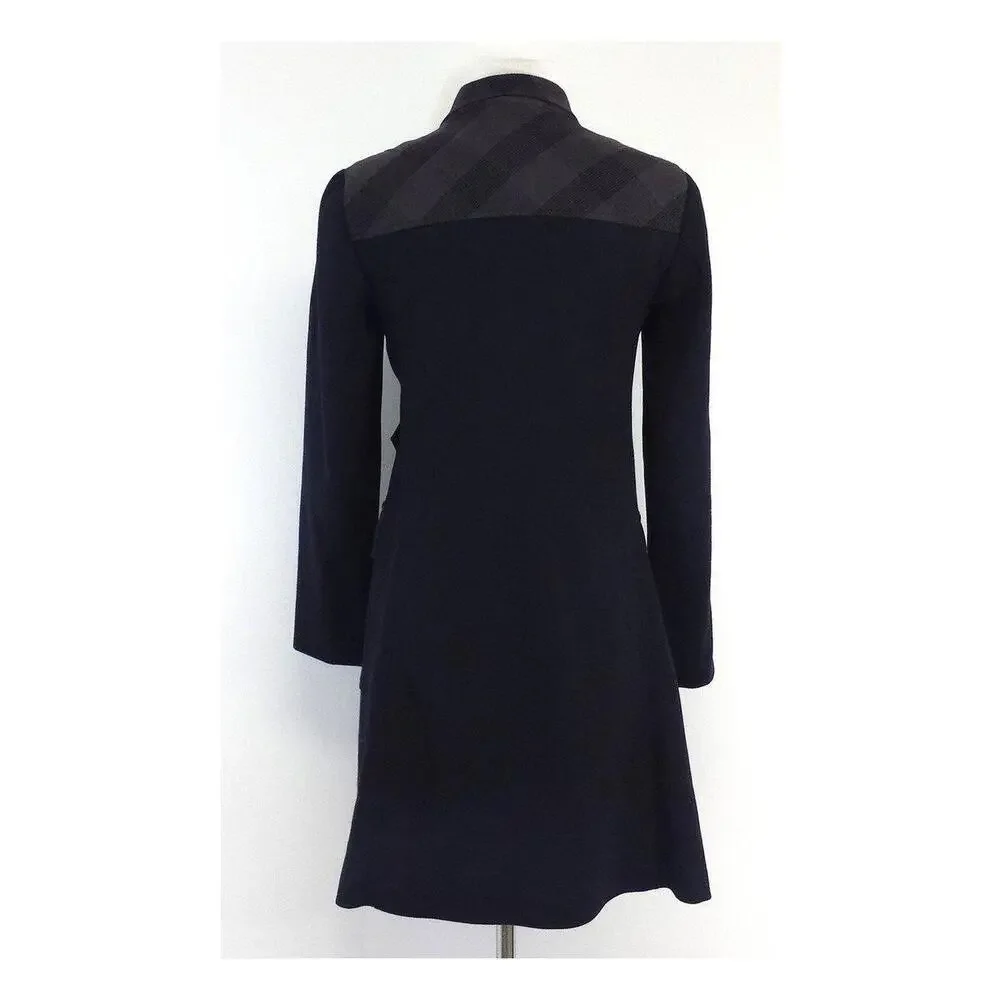 Annelore - Navy Plaid Cotton & Wool Coat Sz 4